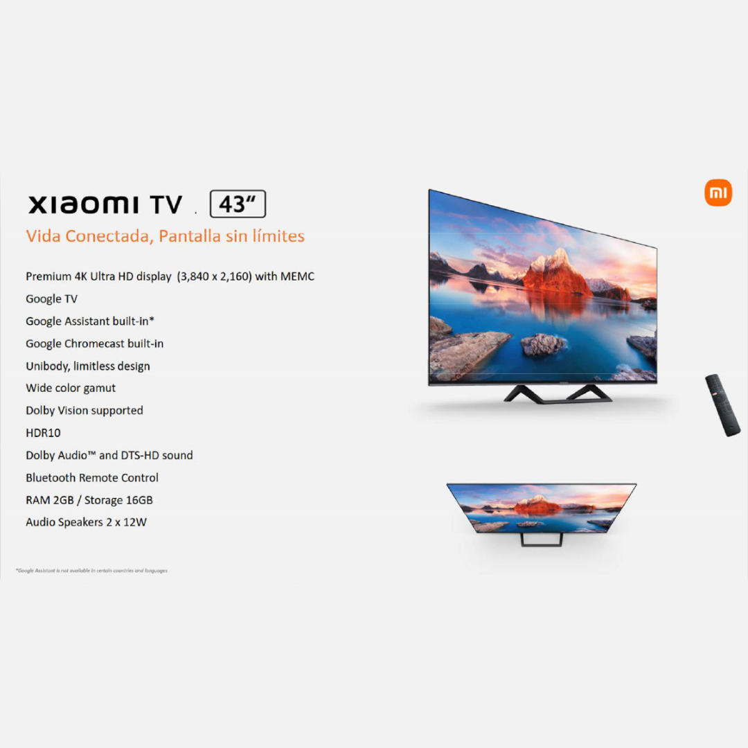 Comprá Televisor Smart LED Xiaomi TV A Pro L43M8-A2LA 43 4K - Negro -  Envios a todo el Paraguay