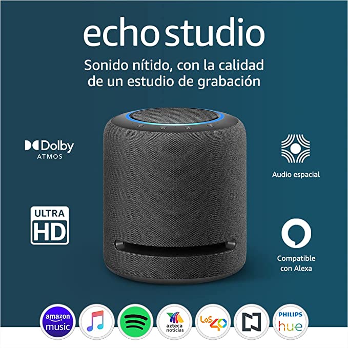 Echo Studio with Alexa virtual assistant LIVOKOUA.COM.MX